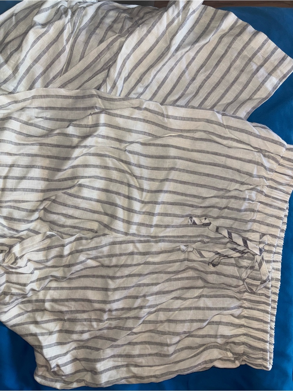 T.J.Maxx White and Gray Striped Wide Leg Pants